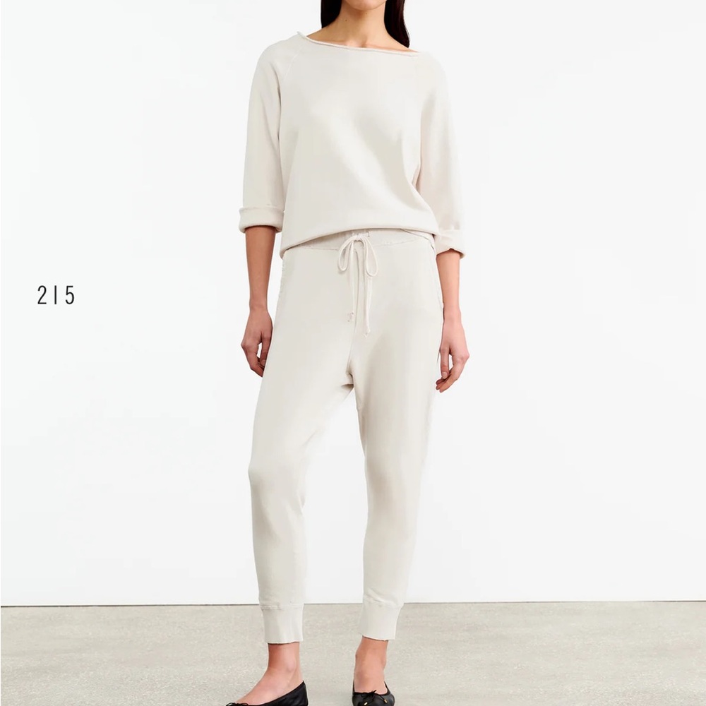 NILI LOTAN Nolan sweatpants white drop crotch cotton Small joggers chalk